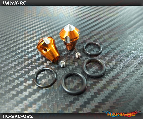 Hawk TX Switch Knobs Cap Orange Short V2 (2pcs, Fit All Brand TX)